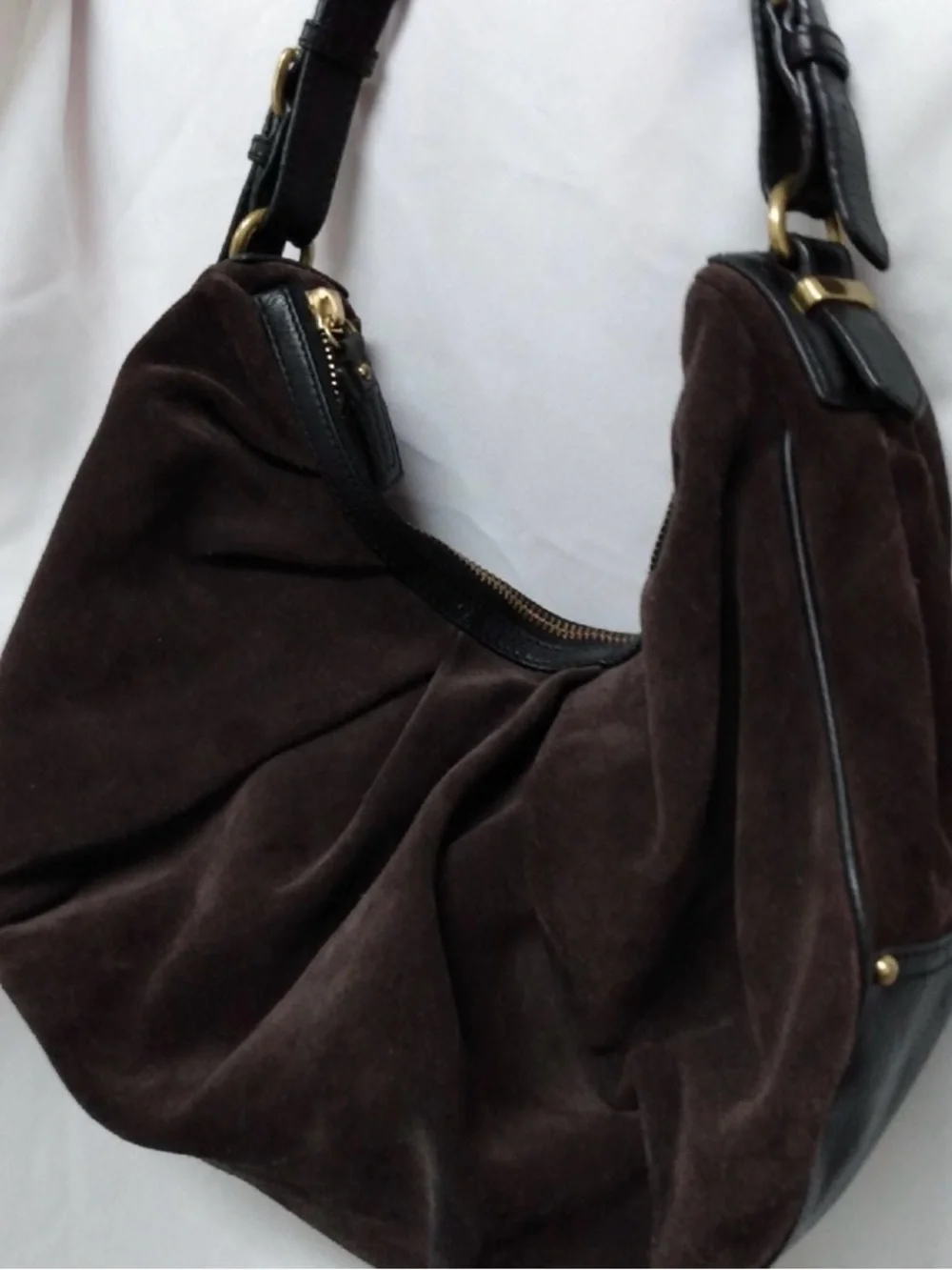Banana Republic Women’s Dark Brown Suede Hobo Shoulder Bag
